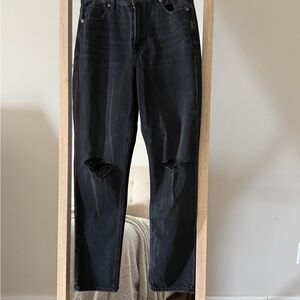 American Eagle Outfitters Black Distressed Boyfriend Jeans